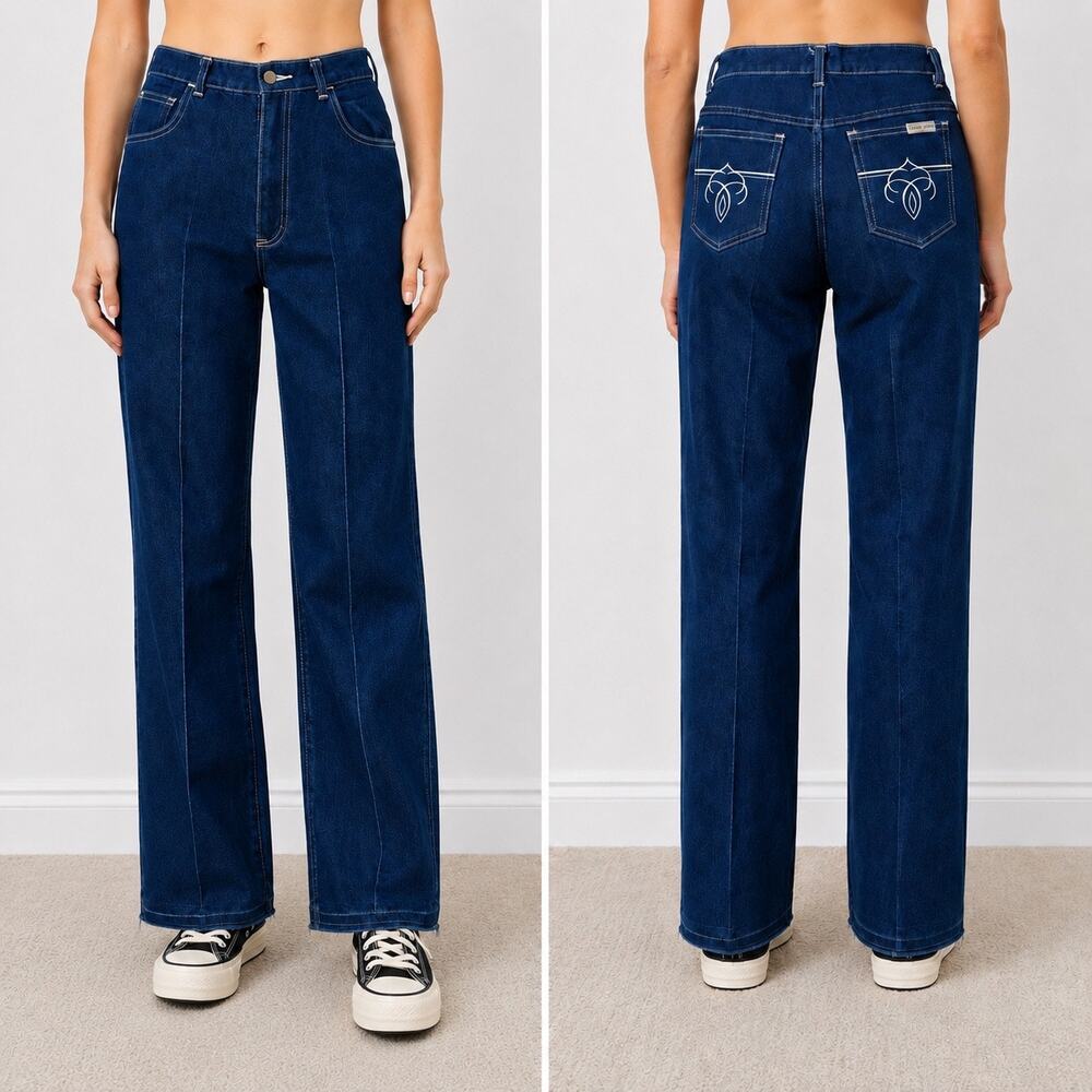 Vintage 80s Glory Days High Rise Dark Wash Embroidered Jeans 27” Waist